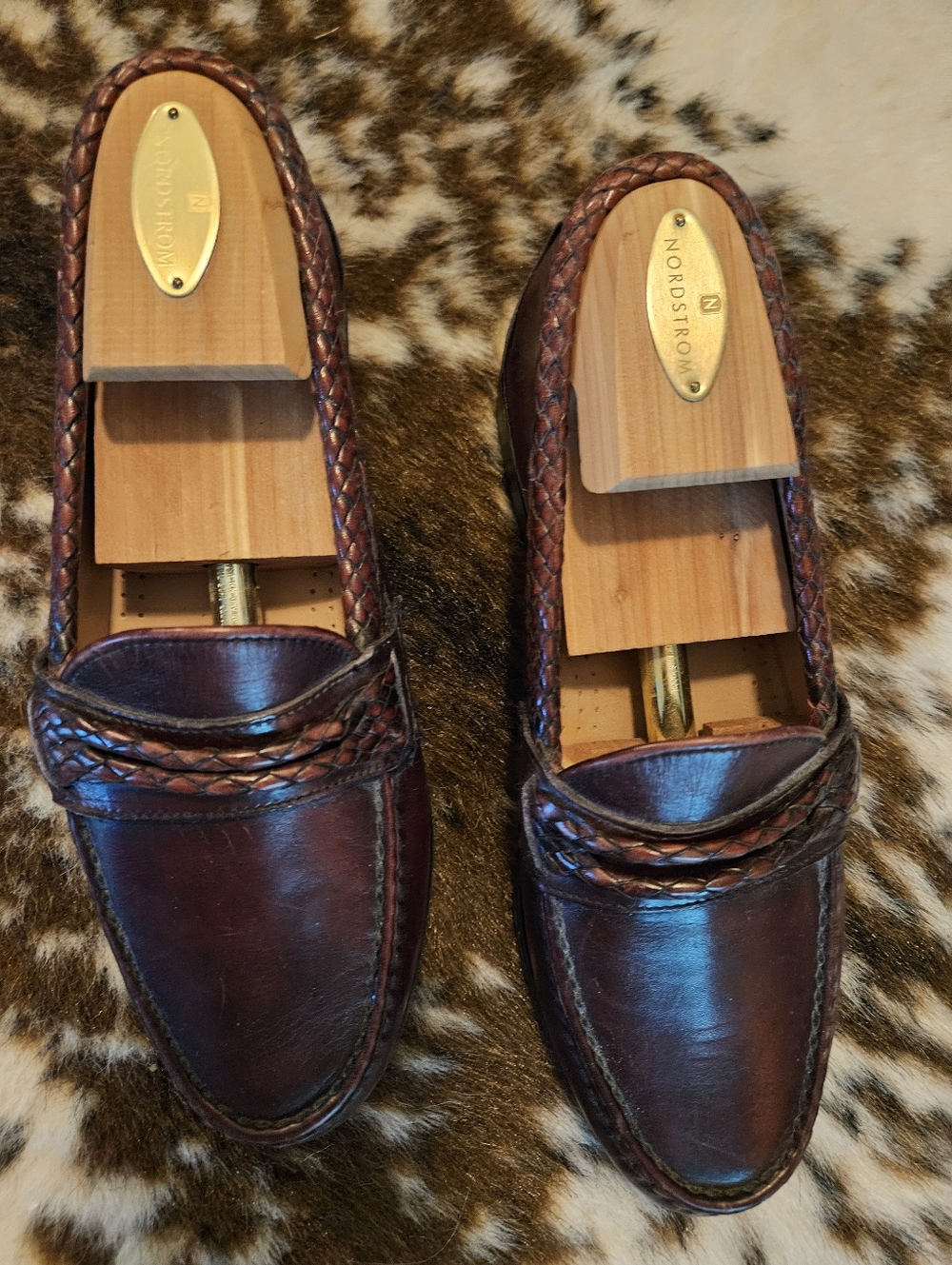 Allen Edmonds Men’s Braided Penny Loafers in Deep Brown